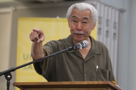 Gordon Chin spoke about how the Ellis Act had impacted Chinatown residents. Photo credit: SHAWN CALHOUN