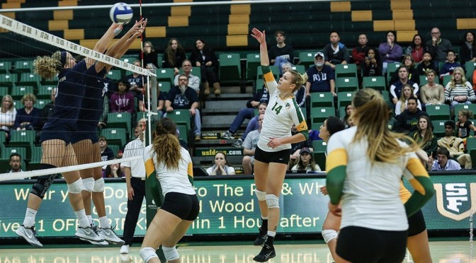 VOLLEYBALL: USF SPIKED BY PORTLAND, GONZAGA