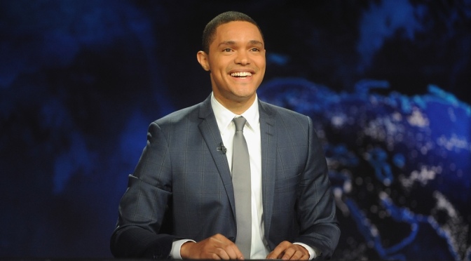 NEW YORK, NY - SEPTEMBER 28:  Trevor Noah hosts Comedy Central's "The Daily Show with Trevor Noah" premiere on September 28, 2015 in New York City.  (Photo by Brad Barket/Getty Images for Comedy Central)